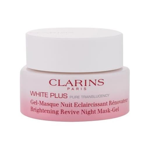 Clarins white plus brightening revive night mask-gel maschera viso notte illuminante 50 ml per donna