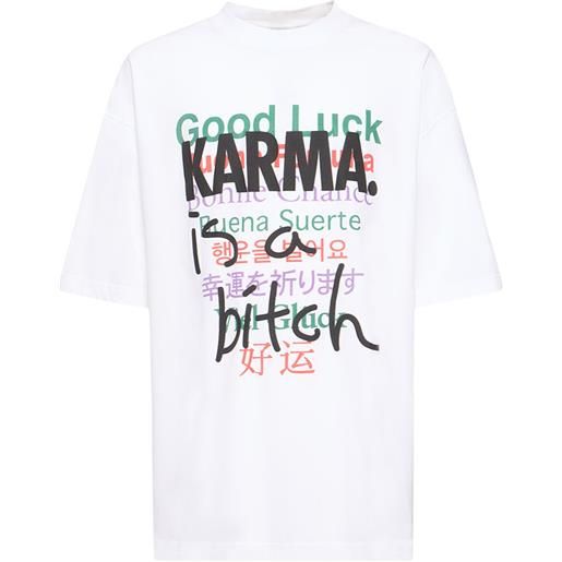 VETEMENTS t-shirt good luck karma in cotone con stampa