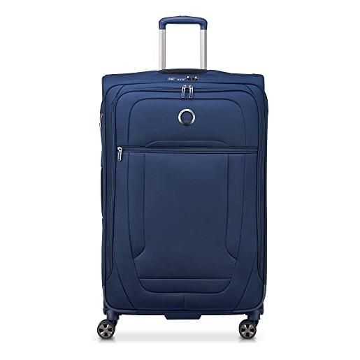 Delsey paris helium dlx - bagaglio espandibile con ruote girevoli, blu navy, checked-medium 25 inch, helium dlx softside espandibile bagagli con ruote spinner
