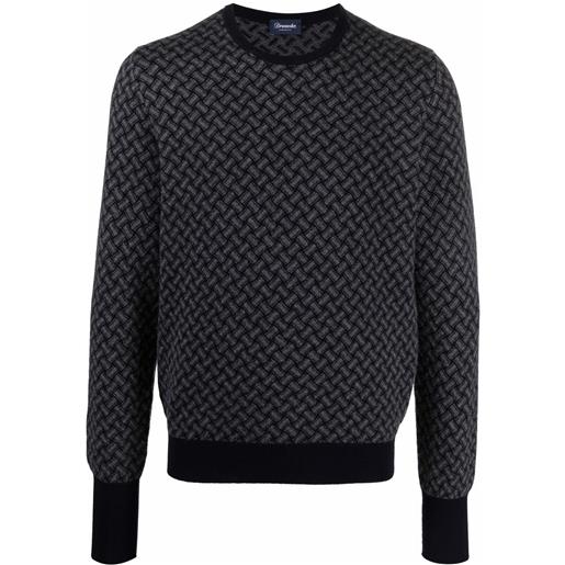 Drumohr maglione con effetto jacquard - grigio