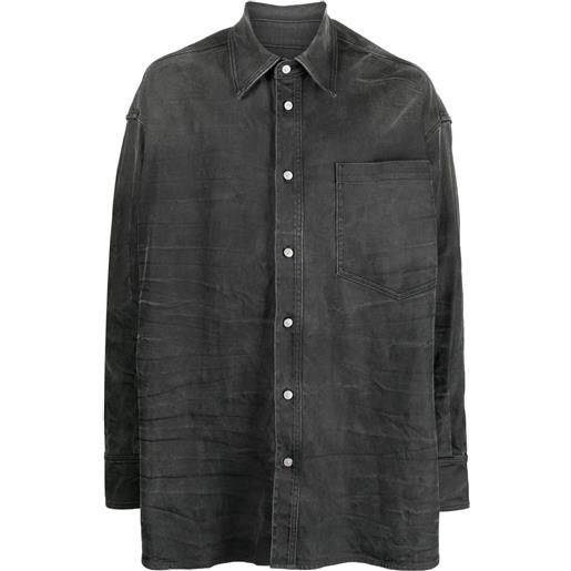 MM6 Maison Margiela camicia effetto stropicciato - grigio