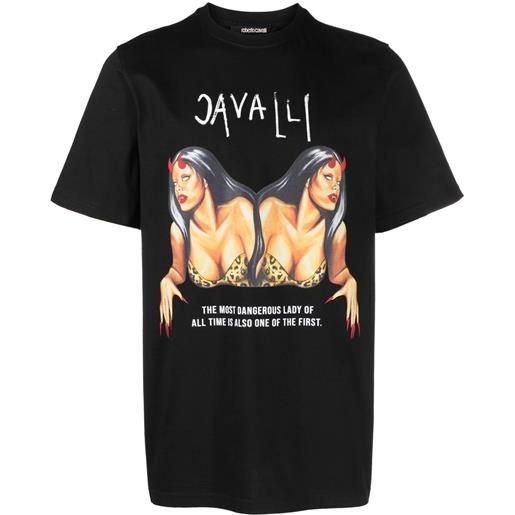 Roberto Cavalli t-shirt con stampa grafica - nero