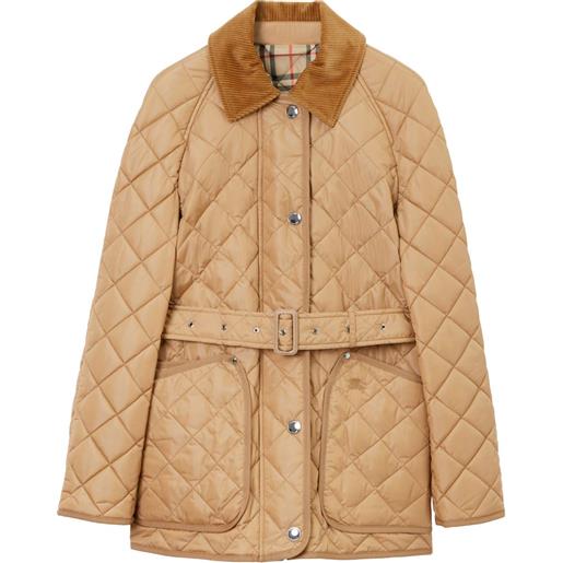 Burberry giacca trapuntata con cintura - toni neutri