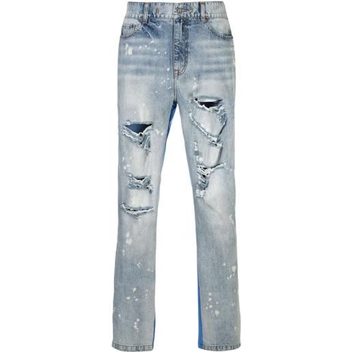Mostly Heard Rarely Seen jeans con design a pannelli half and half - blu