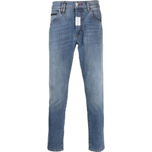 Philipp Plein jeans skinny a vita bassa - blu