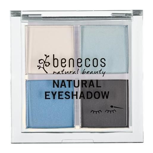 Benecos - natural beauty 95622 natural cosmetics - tavolozza ombretto quattro - vegan - vero blu, 4,8 g