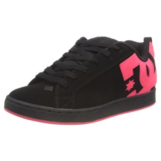 DC shoes donna court graffik scarpe da donna skate, nero rosa stencil, 42.5 eu, stencil nero rosa, 42.5 eu