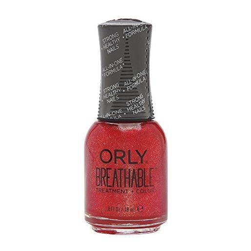 ORLY smalto orly breathable - treatment + color - stronger than ever (bordeaux glitter) - 18 ml