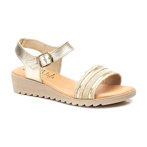 NOESLOMISMO BY DILEMA non è la stessa calzature donna spring/summer 2023 sandalo zeppa. Colore, platino, 37 eu