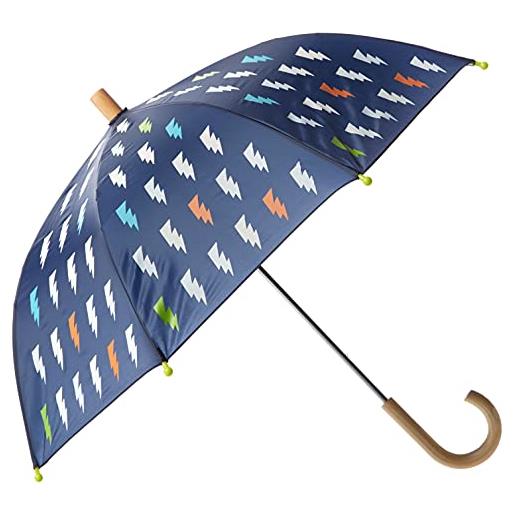 Hatley printed umbrella impermeabile, colour changing thunderbolts, one size bambino