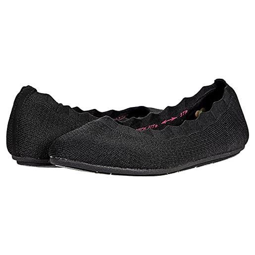 Skechers cleo 2.0 incantesimo d'amore, ballerine donna, maglia nera, 41 eu