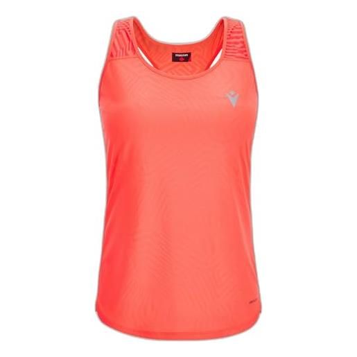 Macron run start scd gaenor tank print ncor/dncor wmn, canotta donna, corallo, xs