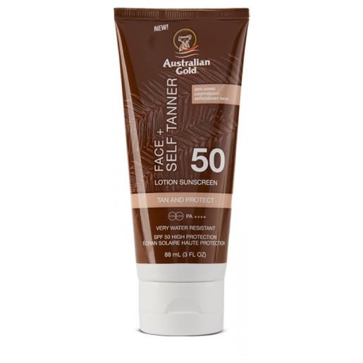 Australian gold spf50 face+ self tanner lotion 88 ml