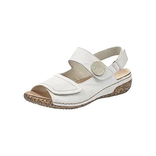 Rieker frühjahr/sommer v7272, sandali punta aperta donna, bianco (weiss 80), 38 eu