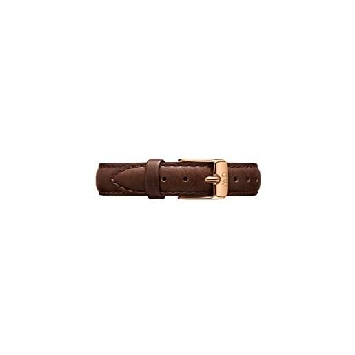 Daniel Wellington petite bristol cinturino donna, 12mm, in pelle, marrone/oro rosato