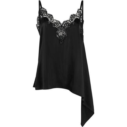 Dsquared2 top asimmetrico in pizzo chantilly - nero