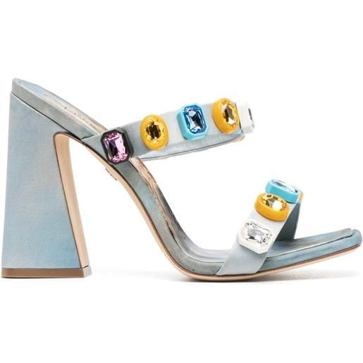 Roberto Cavalli sandali con decorazione di cristalli - blu