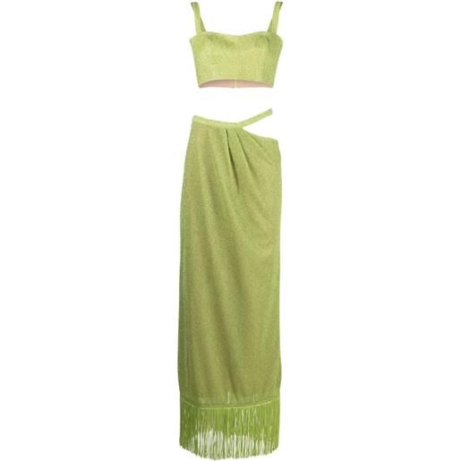 Rayane Bacha abito lungo con dettaglio cut-out - verde