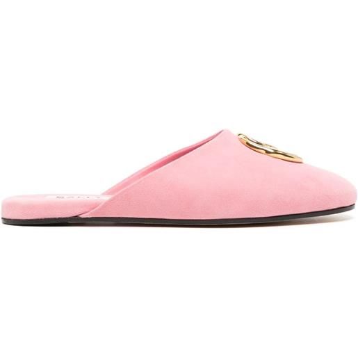 Bally slippers gylon con placca logo - rosa