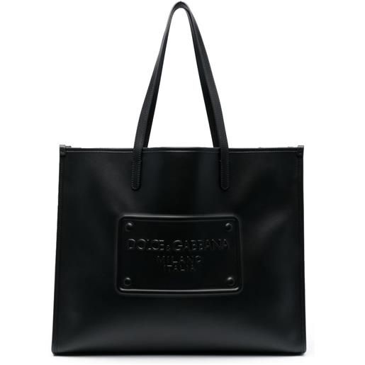 Dolce & Gabbana borsa tote con logo goffrato - nero