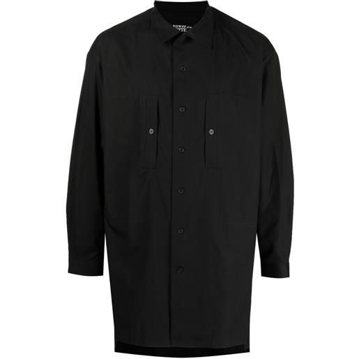 Yohji Yamamoto camicia o-chain con colletto ampio - nero