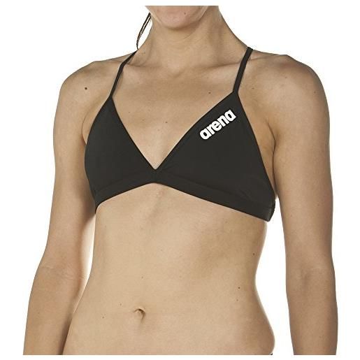 Arena solid tie parte superiore bikini, donna, nero (black/white), 38 it