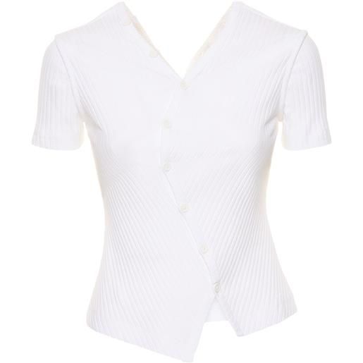HELMUT LANG top asimmetrico in cotone