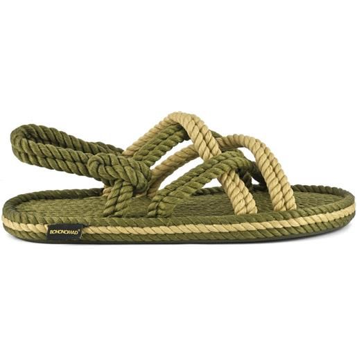 Bohonomad sandalo in corda verde beige