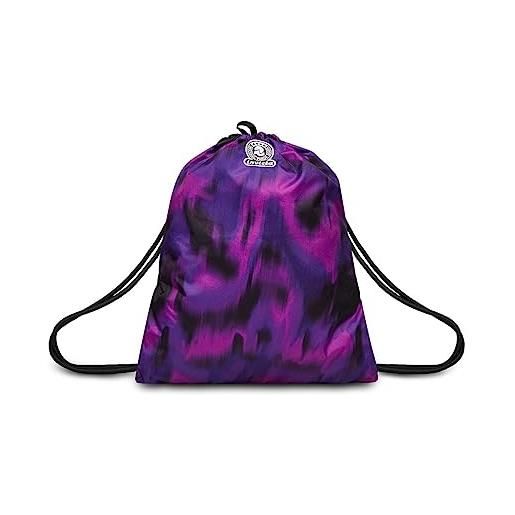 Invicta sacca zaino - space pink, viola - sakky bag - chiusura con coulisse - sacca scuola, sport e viaggio - tessuto 100% eco material grs