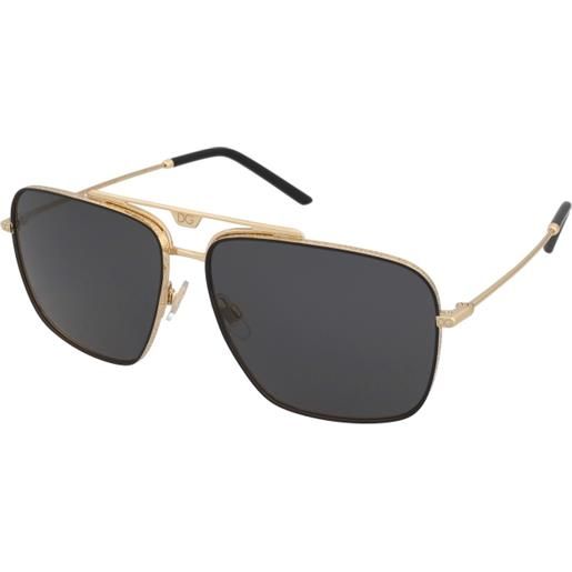 Dolce & Gabbana dg2264 02/87 | occhiali da sole graduati o non graduati | prova online | unisex | metallo | quadrati | nero, oro | adrialenti