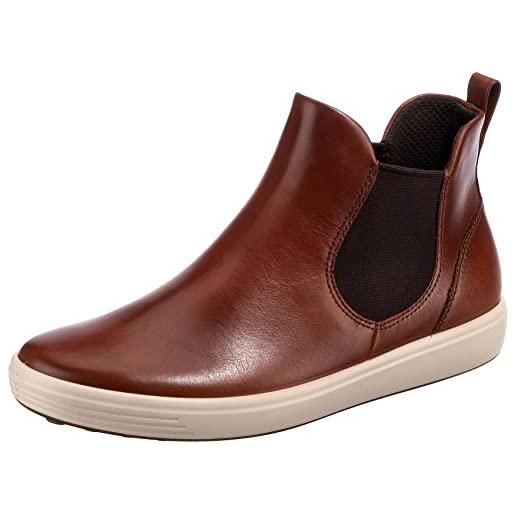 ECCO soft 7, chelsea boot donna, cognac, 43 eu