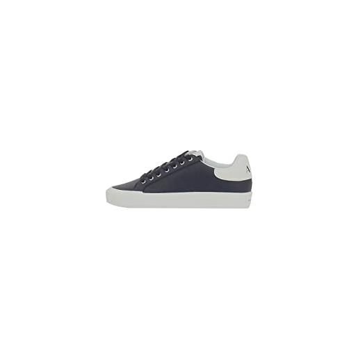 Armani Exchange logo laterale a pois sul retro, inserto color, basso, scarpe da ginnastica uomo, blu, 46 eu