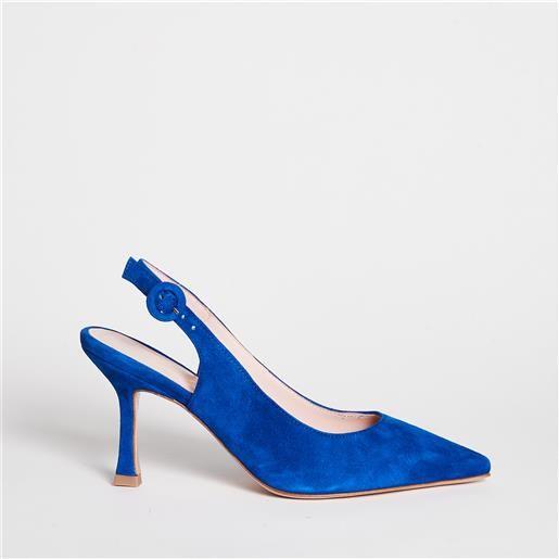 Anna F slingback 1302 in pelle scamosciata bluette