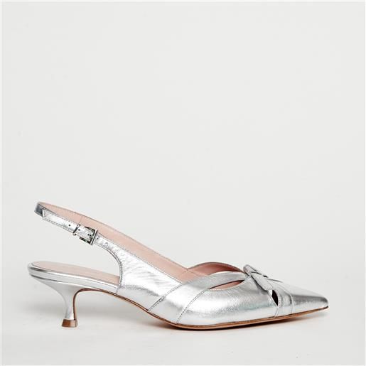Anna F slingback 1481 in pelle argento