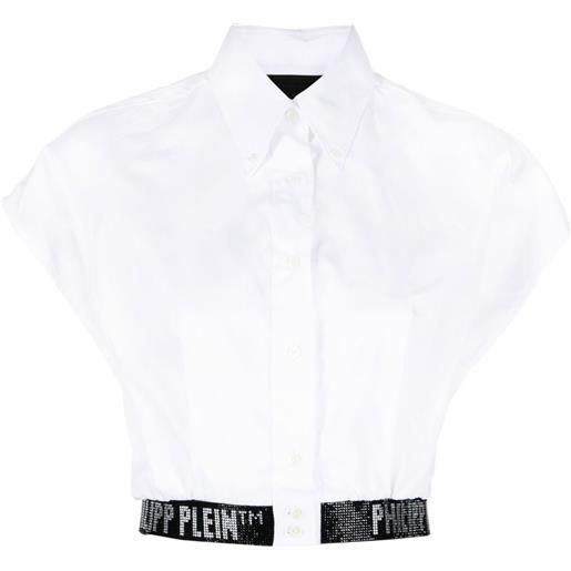 Philipp Plein camicia crop con decorazione - bianco
