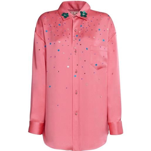 Marni camicia oversize con paillettes - rosa