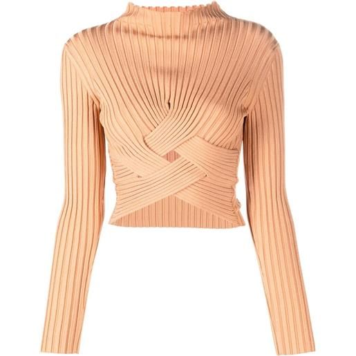 Stella McCartney maglione con inserti - arancione