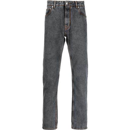 ETRO jeans affusolati con ricamo - grigio