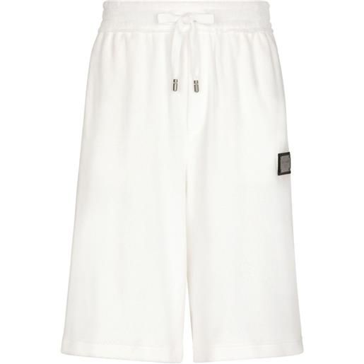 Dolce & Gabbana shorts sportivi con placca logo - bianco