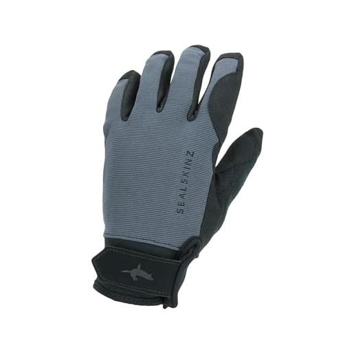 Sealskinz unisex waterproof all weather glove, grey/black, l