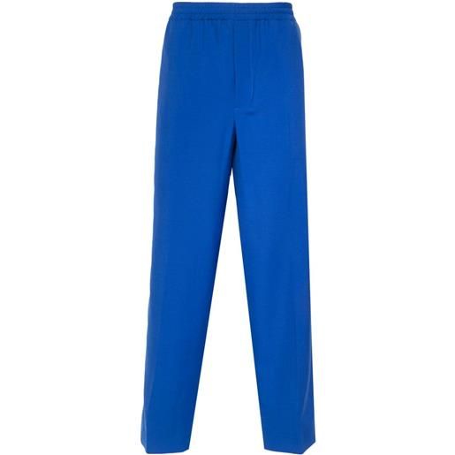 Gucci pantaloni a gamba ampia con applicazione - blu