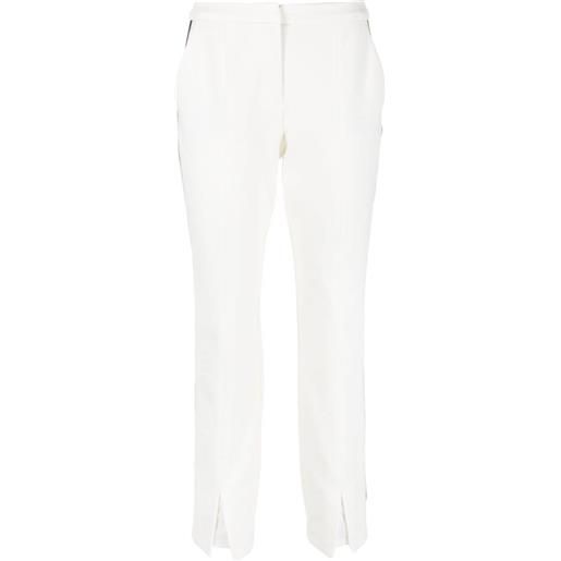 Karl Lagerfeld pantaloni dritti con banda logo - bianco