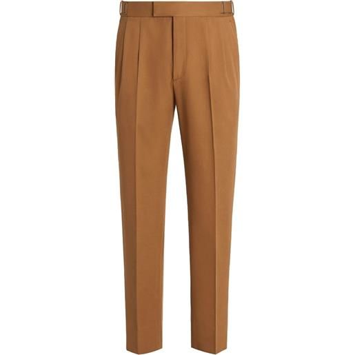 Zegna pantaloni con pieghe - marrone
