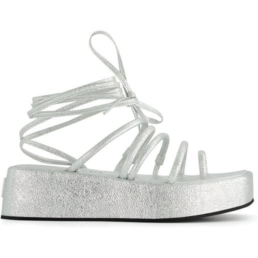 Nodaleto sandali bulla gaia con plateau 45m - argento