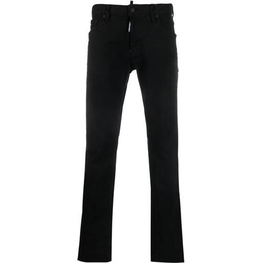 Dsquared2 pantaloni skinny a vita alta - nero