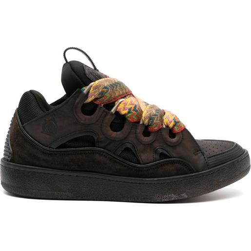 Lanvin sneakers curb in pelle chunky - marrone