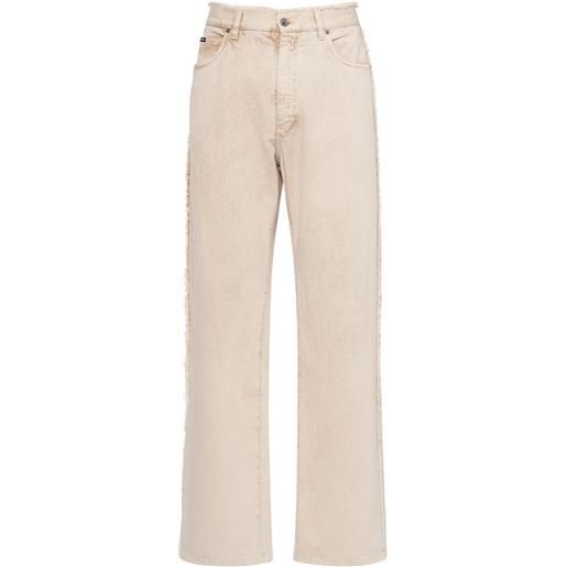 DOLCE & GABBANA jeans larghi in denim di cotone / placchetta logo
