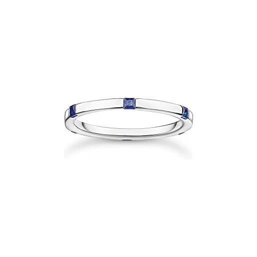 Thomas sabo anello da donna in argento sterling 925 tr2396-699-32 con pietre blu, 52, argento sterling, zirconia cubica
