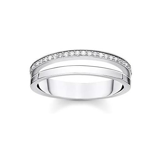 Thomas sabo anello da donna a doppia fila, in argento sterling 925, tr2316-051-14, argento, zirconia cubica