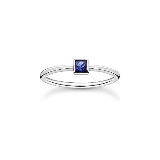 Thomas sabo anello da donna in argento sterling 925 con pietra blu tr2395-699-32, 54, argento sterling, zirconia cubica